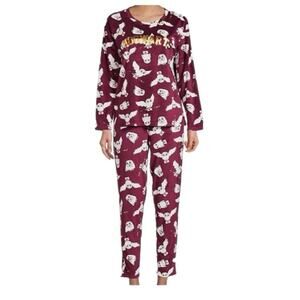 Harry Potter Wizarding World Hogwarts Hedwig Fleece Pajama Set Size Small